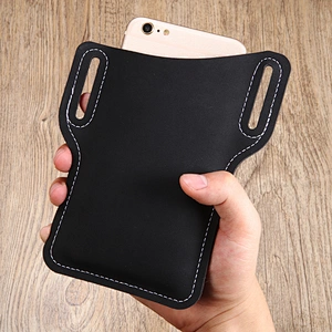 Leather mobile phone waist bag men's outdoor portable mobile phone storage bag mobile phone storage Fanny bag