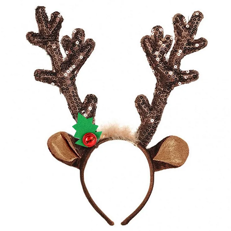 Fashion hot selling Christmas party decoration reindeer headband shaped elfs