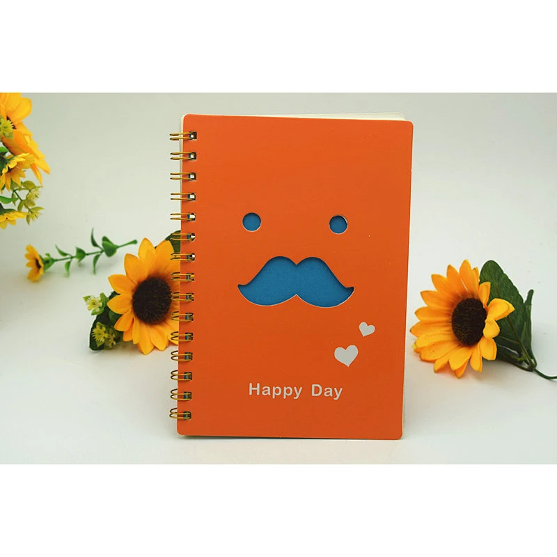 custom Spiral Hardcover A4 A5 A6 cartoon expression hardcover diary promotional gift loose-leaf notebook