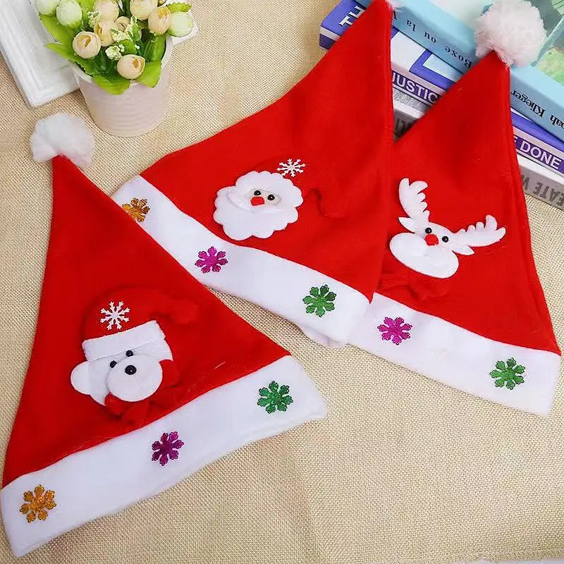Christmas decorations Holiday gifts Decals cartoon decorations Santa Snowman Christmas Hat with light