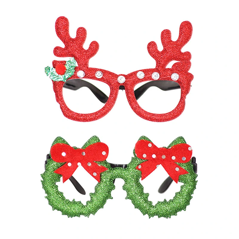 Custom Wholesale decoration  christmas glasses cute santa christmas glasses christmas gifts