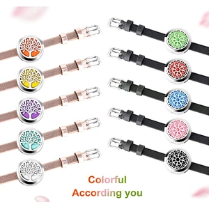 Fashion Aromatherapy Essential Oil Diffuser Leather Bracelet New Design Bracelet  Adjustable leather bracelet