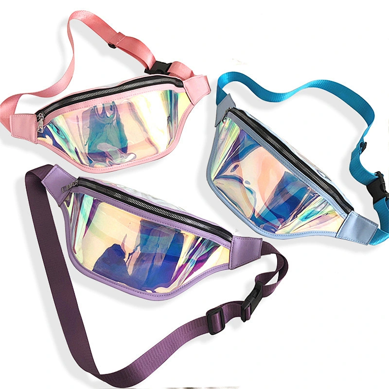 New Multi Function Outdoor Transparent Sheer Laser Running Custom Sport crossbody Waterproof Waist Bag