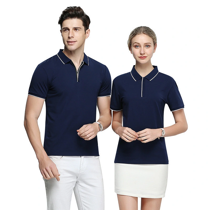 wholesale high quality Custom promotional  Zipper Polo Shirts office outdoor  men polo shirt