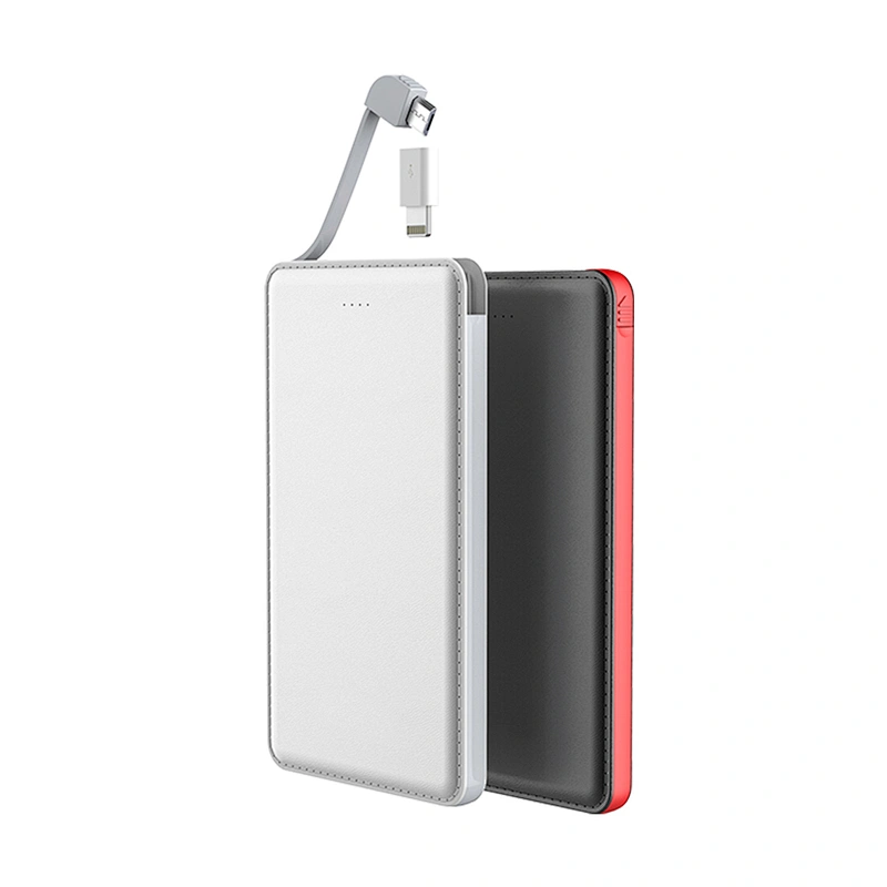 High quality 2 in 1  power bank charger Leathering 5000mah power bank portable Ultra Slim  mobile power bank
