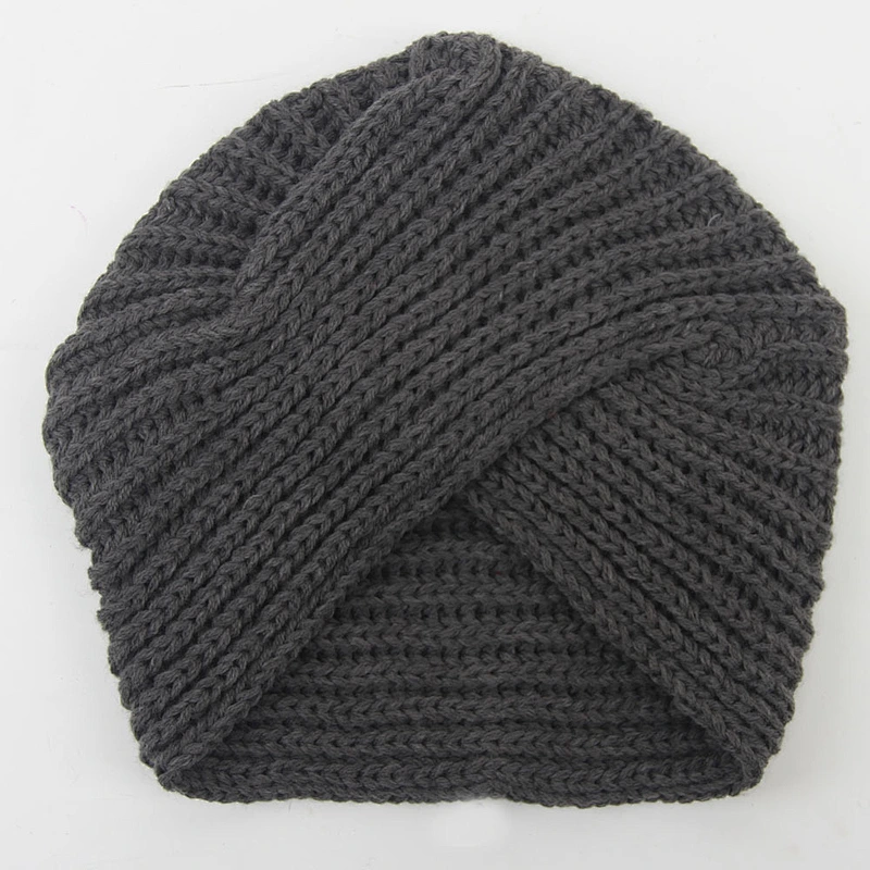 High Quality Vintage Fashion Winter Warm Soft Knit hat Beanie Cross  knit hat Lady knitted warm hat
