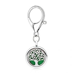 Hot selling Fashion Metal zinc Alloy Stainless steel Life tree Diffuser Keychains Nickle Free