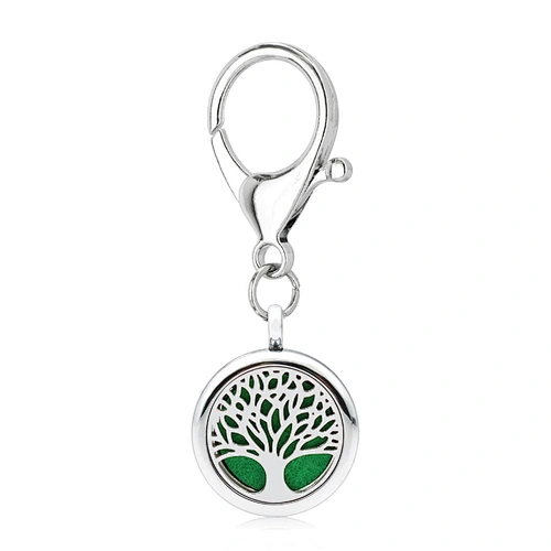 Hot selling Fashion Metal zinc Alloy Stainless steel Life tree Diffuser Keychains Nickle Free