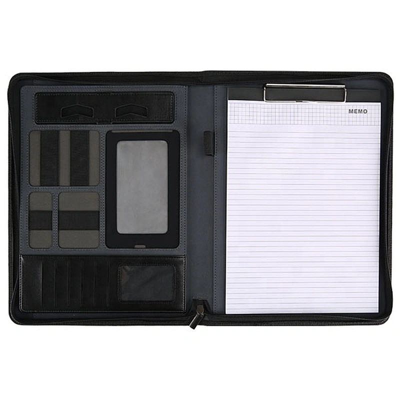 Custom luxury logo  Business Briefcase promotion gift File Folder Portfolio a4 Leather hardcover File Folder