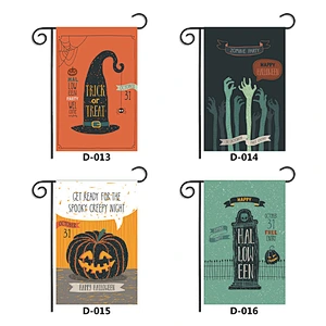 Hot sale custom advertising Double Side garden sublimation printing flag Decoration promotion gift Halloween  Flags