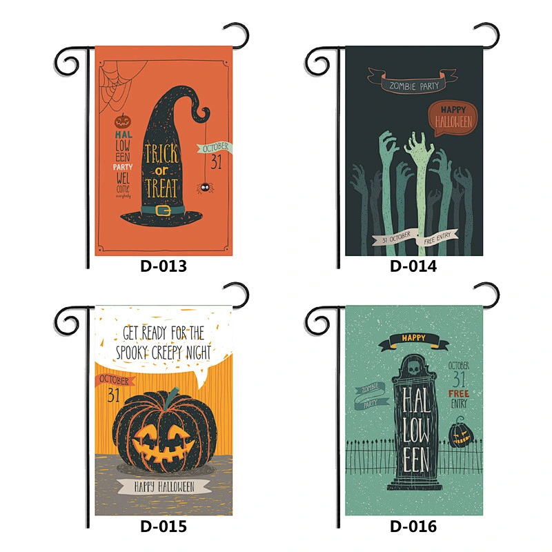 Hot sale custom advertising Double Side garden sublimation printing flag Decoration promotion gift Halloween  Flags