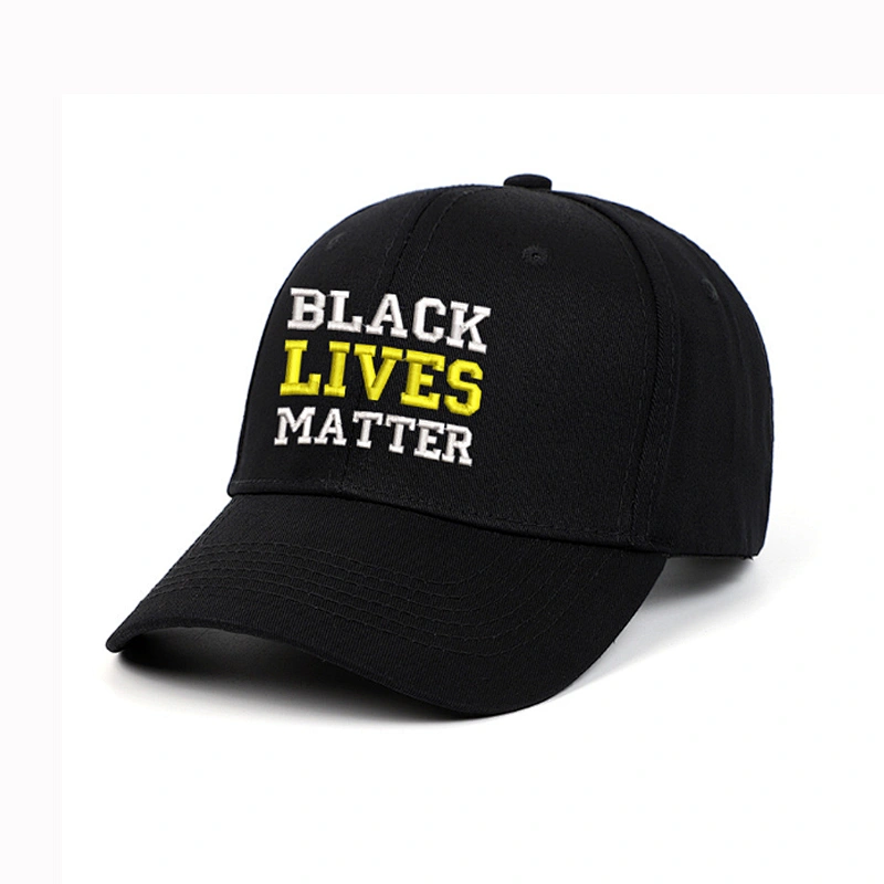 100% cotton Black Lives matter 6 panel 3D embroidery logo & metal buckle sport cap snapback hat dad hat