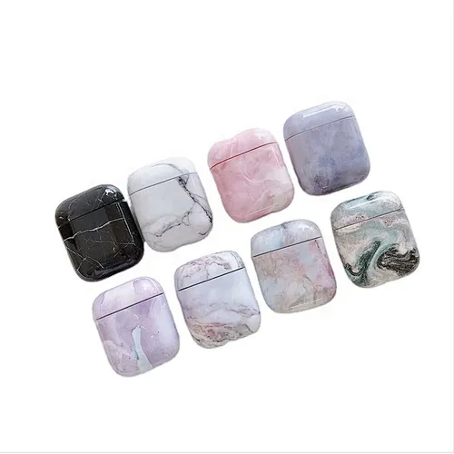 Plastic Protect Case Luxury Marble Conch Shell Earphone Headphone Case for Airpods 2 TWS Cover