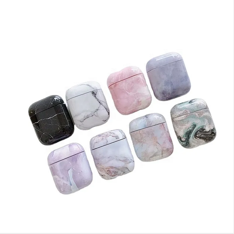 Plastic Protect Case Luxury Marble Conch Shell Earphone Headphone Case for Airpods 2 TWS Cover