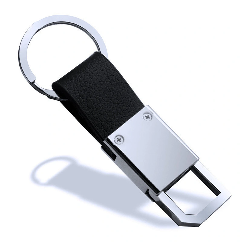 Top Sales High Quality luxury custom blank metal and leather car keychain key  promotional gift keychain