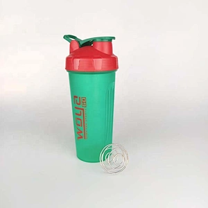 Custom logo 600 ml Food grade plastic nutrition fitness gym shake bottle whey powder protein sport shaker water bottle
