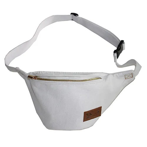 Custom Logo Ladies Kids Women Clear Waist Bag Travel Pocket Sling Chest Shoulder Bag Canvas Fanny Pack