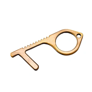 Custom Hot selling Portable Safety Hand Protection Zine Alloy Door Hands Free Opener No touch Keychain