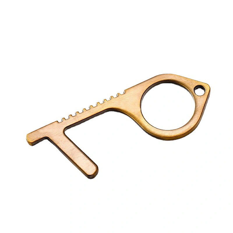 Custom Hot selling Portable Safety Hand Protection Zine Alloy Door Hands Free Opener No touch Keychain