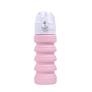 Promotional 500ml foldable bottle Food grade BPA free for travel gym camping hiking portable Leak Proof siliocne water bottle