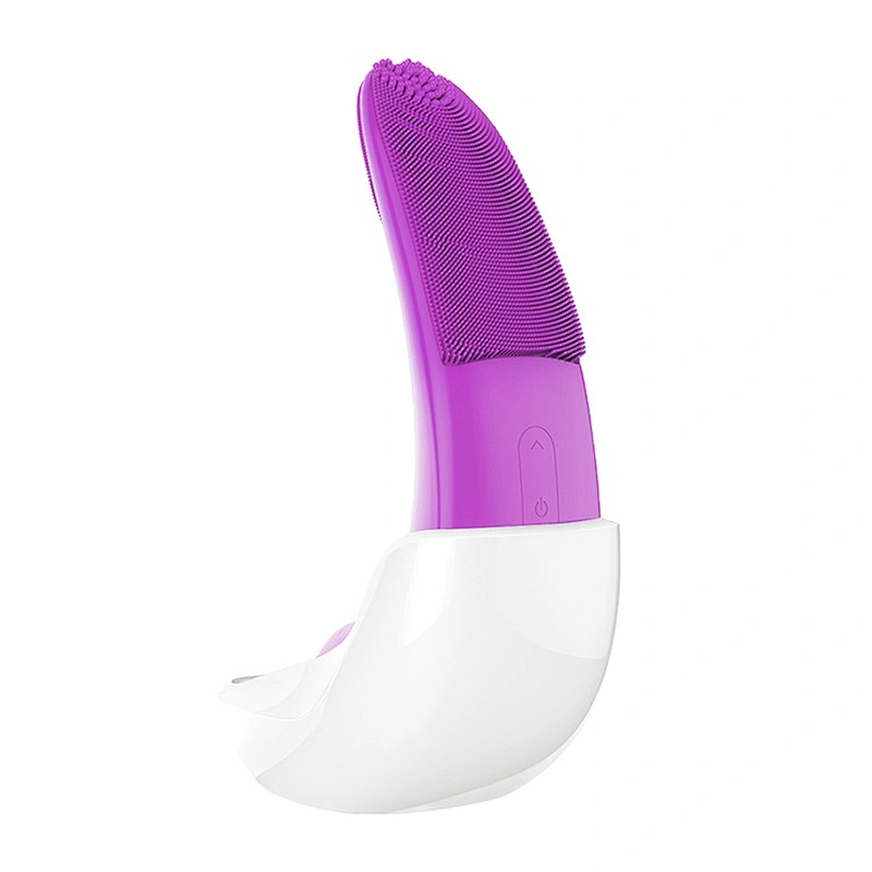 Wireless Multispectral wave Face exfoliating brush Silicone  rechargeable face cleaner machine