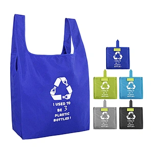 Waterproof polyester single-shoulder bag shopping bags customized LOGO outdoor travel vest folding bags