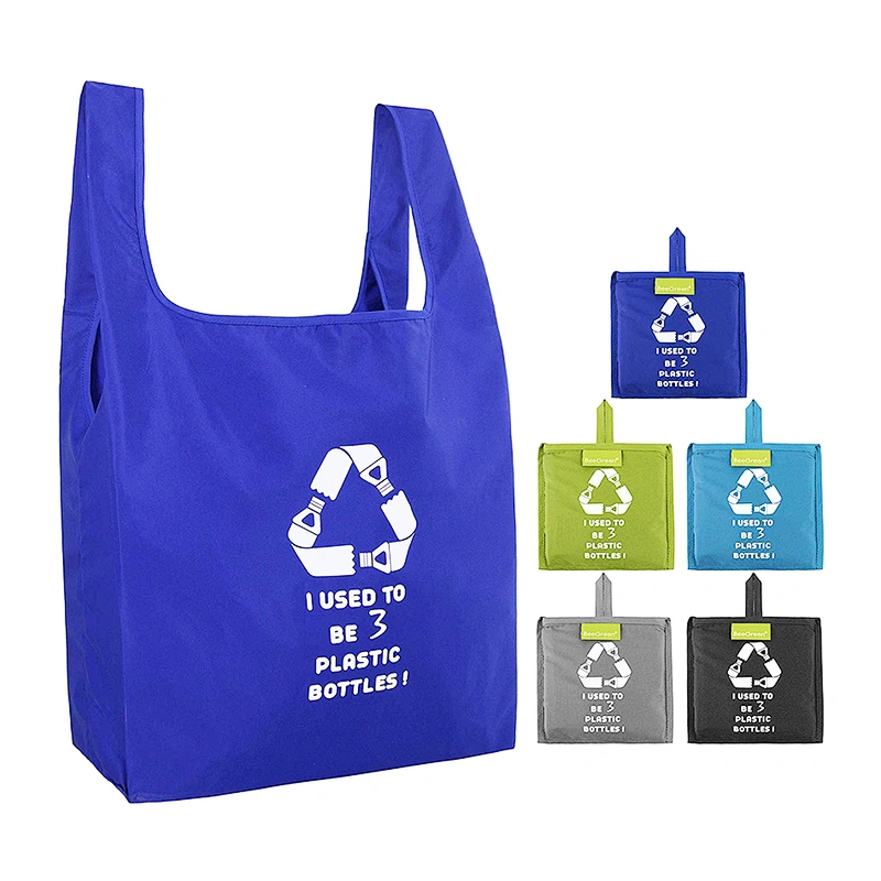 Waterproof polyester single-shoulder bag shopping bags customized LOGO outdoor travel vest folding bags