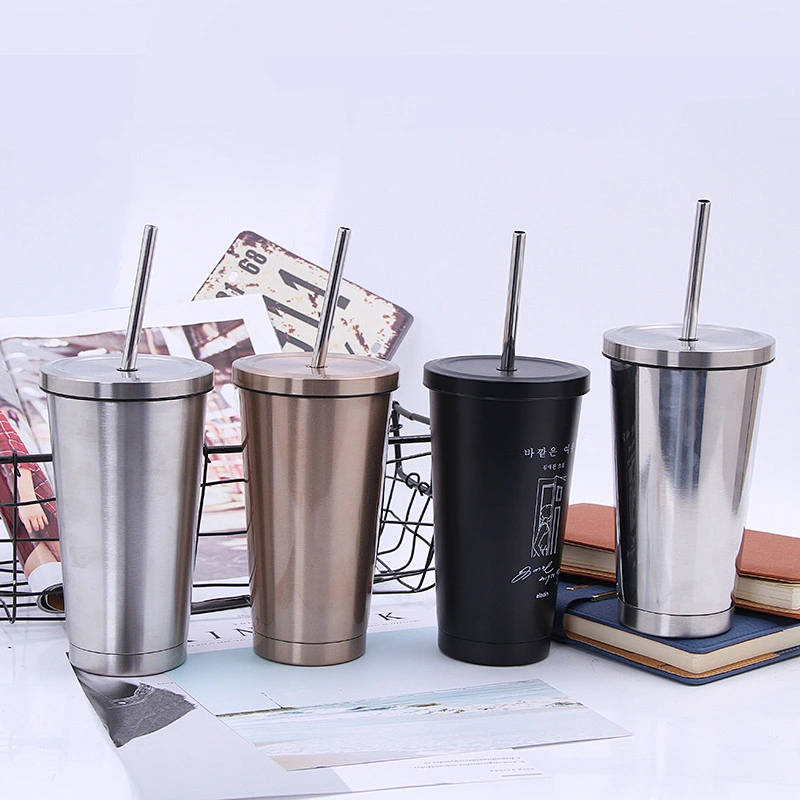Best Sell High Quality Custom Coffee Cups Travel Beer Mug Double Wall Stainless Steel Tumbler with Straw