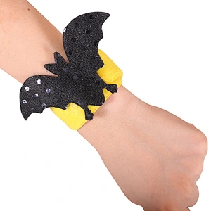 Halloween Felt Skulls Wrist Slap-ring gift Pumpkin Bat Ghost Bracelet  Wristband Halloween Party Decorations For Kids
