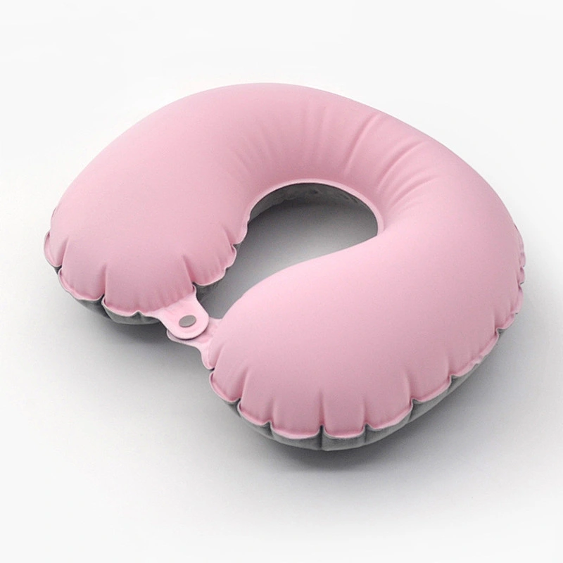 Double-layer polyester light weight inflatable neck pillow ultra-light & compact neck pillow