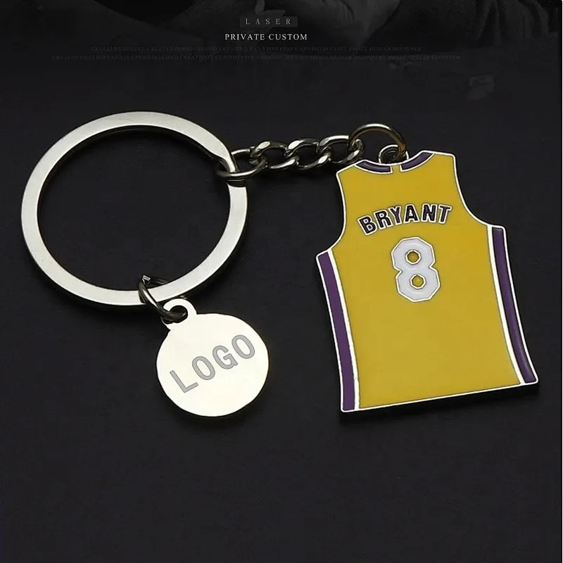High Quality custom promotional keychain with logo,Commemorating the forever great Basketball Number 24 souvenir soft enamel key