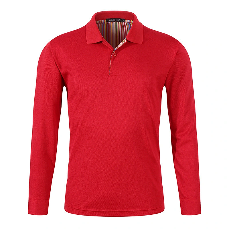 High quality 100% cotton polo shirt activities promotion team top wear customize uniform long sleeve polo shirt