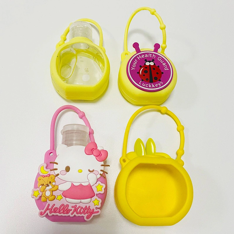 Custom hand sanitizer holder keychain children's cartoon  hand sanitizer dispenser silicone case reusable silicone case