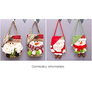 High quality custom Polyester Eco-friendly creative Christmas decoration small gift candy handbags