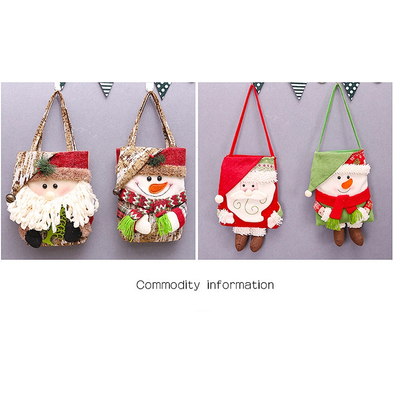 High quality custom Polyester Eco-friendly creative Christmas decoration small gift candy handbags