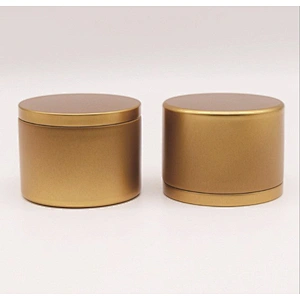 New Arrival Stock Metal DIY aromatherapy scented candles container gold plating Luxury Candle tin with Lid Bulk