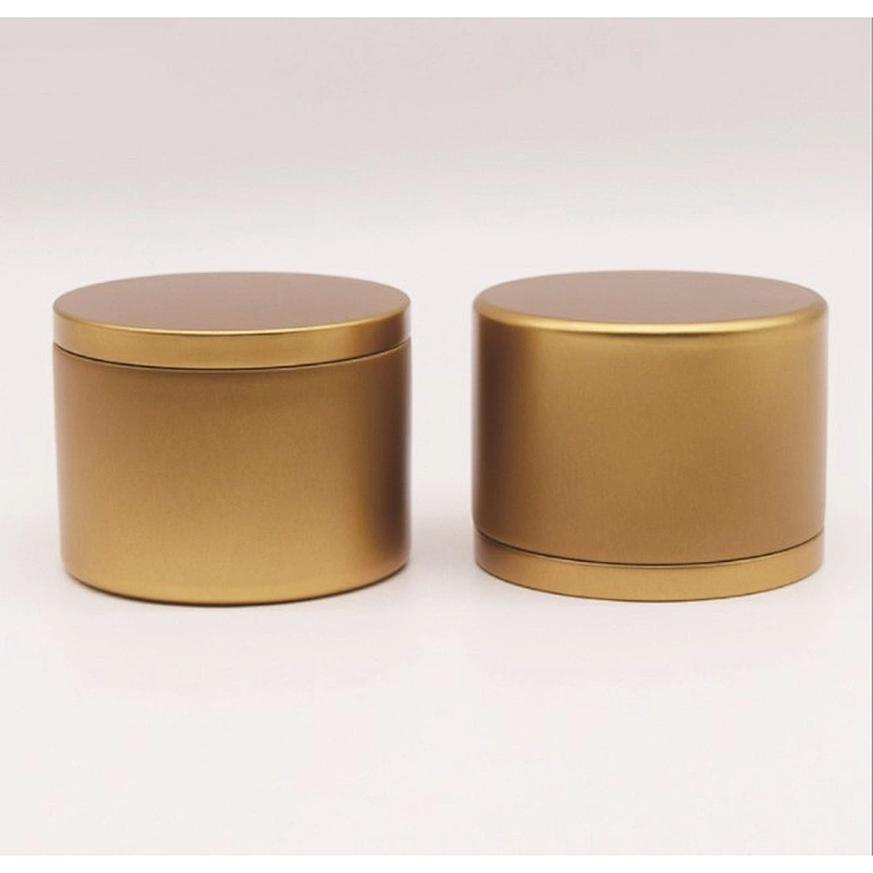 New Arrival Stock Metal DIY aromatherapy scented candles container gold plating Luxury Candle tin with Lid Bulk