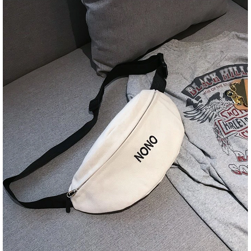 Canvas women ladies new versatile cross-body bag personalized chest bag leisure Waist bag Fanny pack