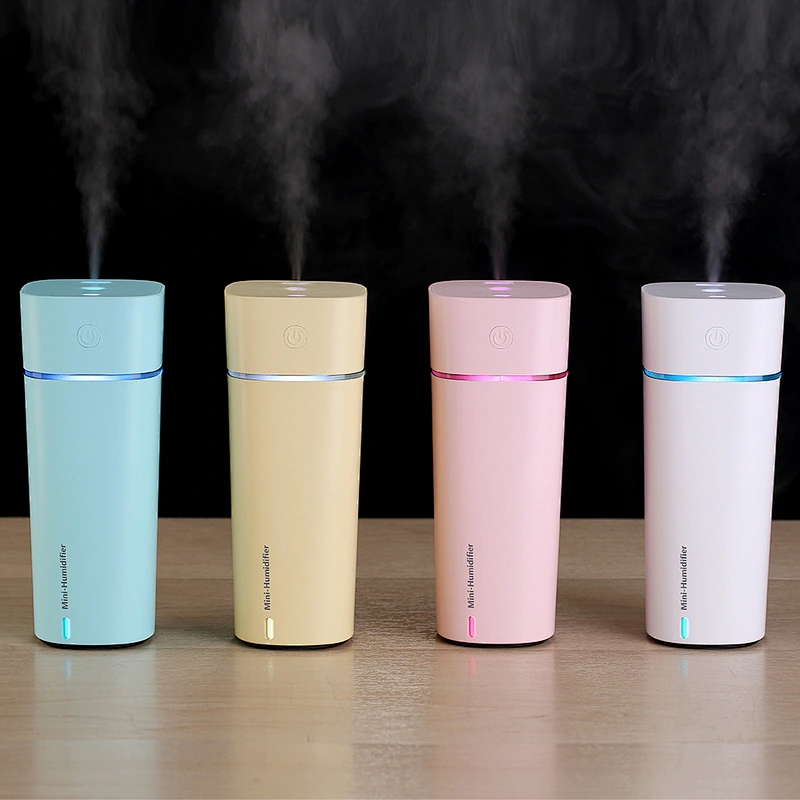 Newly design Rechargeable USB Wireless  led fan  mini air humidifier For Car Air Humidifiers