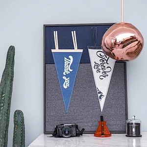 Wholesale Promotional Custom logo Festival Valentine's Day Birthday Anniversary Propose Decorative hanging Triangle pennant Flag