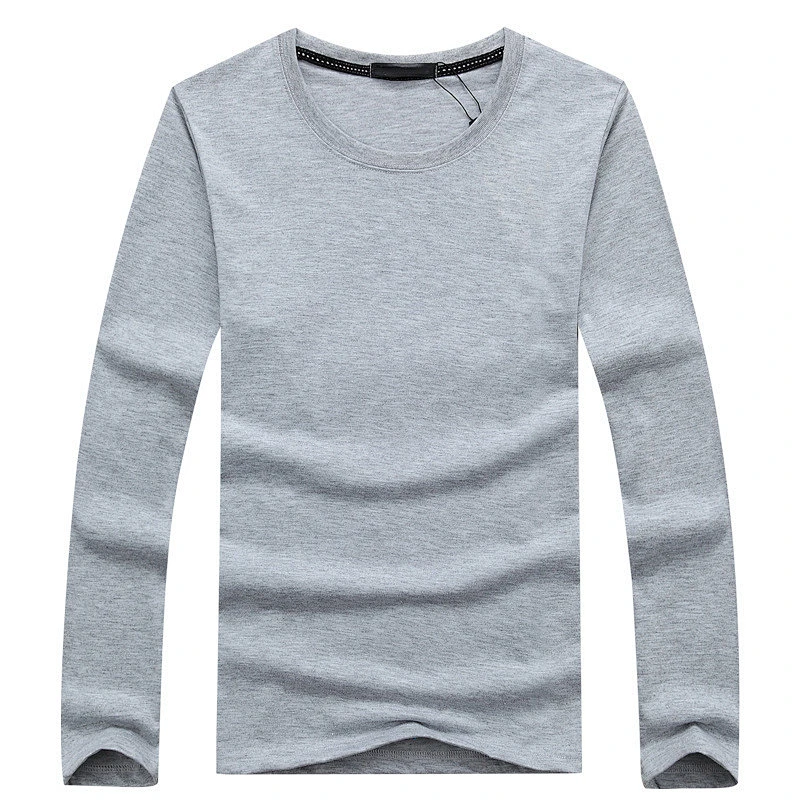 Men's cotton round collar loose-fitting oversize shirt for cultural advertising wholesale custom logo long sleeve t shirts