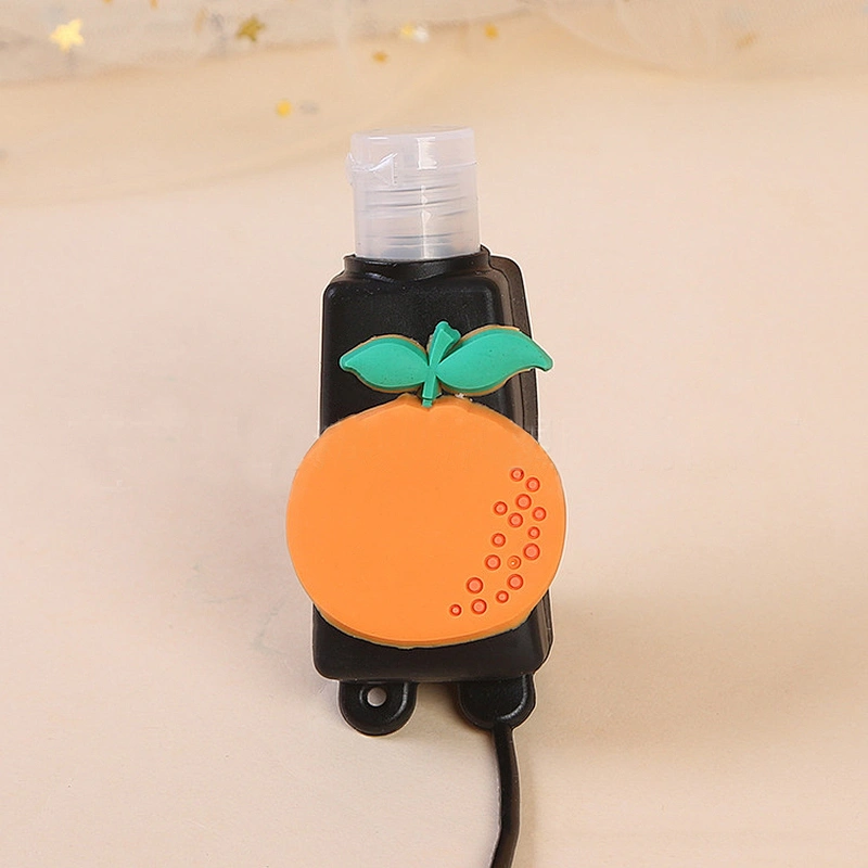 Best-selling hand sanitizer holder silicone case custom cartoon - shaped portable silicone keychain