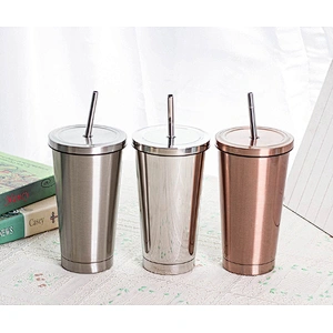 Best Sell High Quality Custom Coffee Cups Travel Beer Mug Double Wall Stainless Steel Tumbler with Straw