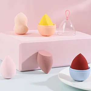 High quality Promotional Gifts makeup sponge custom logo  popular string egg box storage  beauty makeup sponge