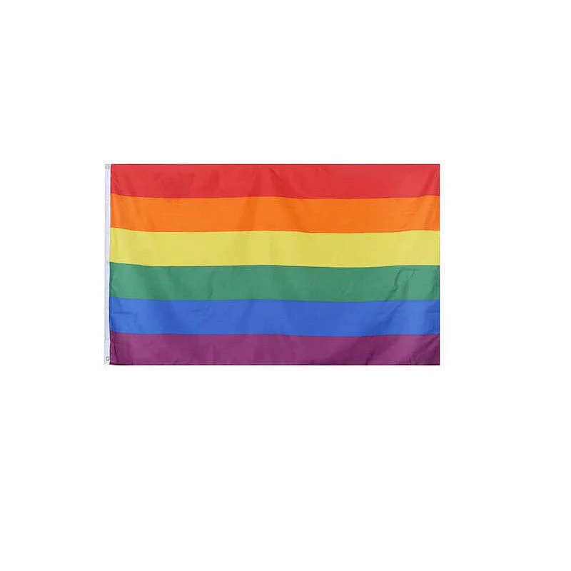 Hot sale promotion digital printing Polyester Flying and Hanging rainbow flags LGBT