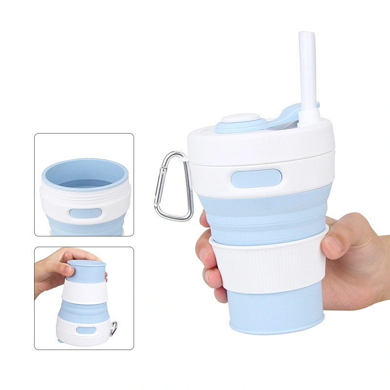 Promotional gift Food grade Multi-functional Personalized Custom Logo Collapsible Silicone Smart Shaker Water Bottle