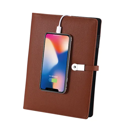Customized usb flash drive creative Charging Pad notepad imitation leather conference office notebook built-in power supply