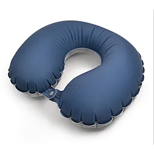 Double-layer polyester light weight inflatable neck pillow ultra-light & compact neck pillow