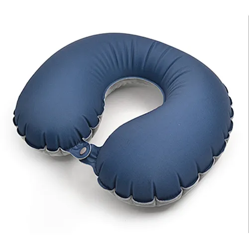 Double-layer polyester light weight inflatable neck pillow ultra-light & compact neck pillow