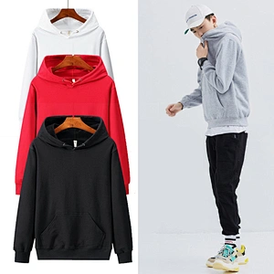 Custom design logo heavy warm winter top wear unisex solid color casual pullover hoodie
